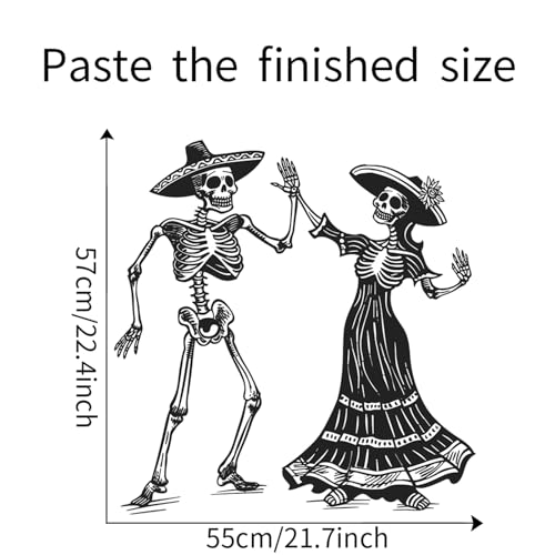 Halloween Skeleton Wall Stickers Decals - Spooky Haunted House Decor