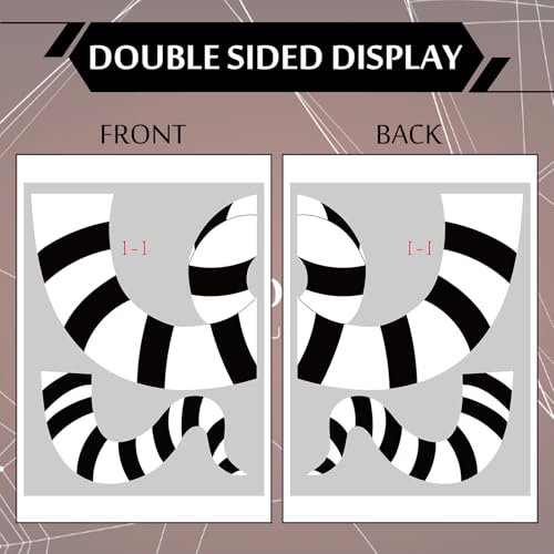 Halloween Sandworm Window Clings - Black & White Striped Extra Large Decals, 6 Sheets - Halloween Decorations