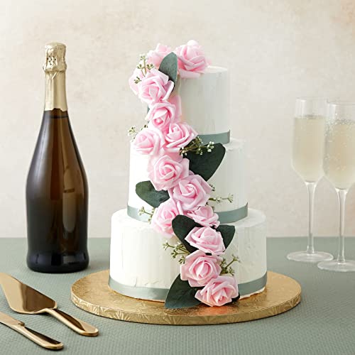 200 Pack Light Pink Foam Roses - Stemless Artificial Flowers for Wedding & Party Decor