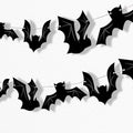 Black Bats Halloween Garland Banner - 15pcs Spooky Party Decorations