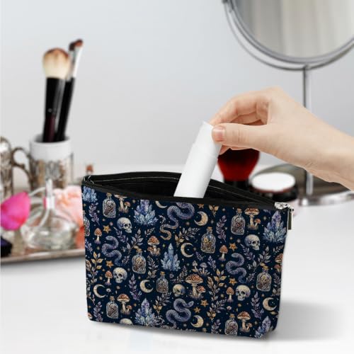 Dark Magic Skull Mushroom Makeup Bag - Witch Cosmetic Organizer - Variation Mushroom 1761