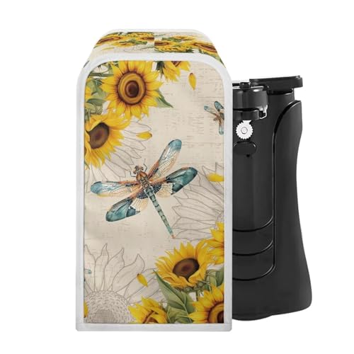 Dragonfly Sunflower Can Opener Dust Cover - Kitchen Appliance Protector 5.7x5.7x10 Inches