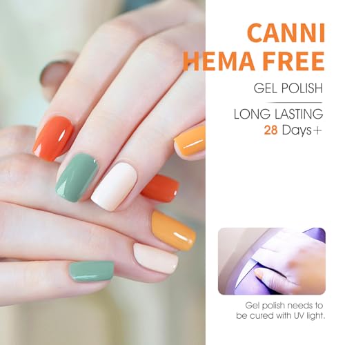 Gel Nail Polish Set - 9ml 6 Orange Shades with Fire Orange Variation