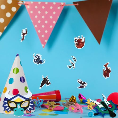 Dragon Theme Party Favors Set for Adults - Masks, Figures, Keychains & Stickers