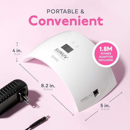 UV LED Nail Lamp for Gel Nails, Fast Curing, Automatic Sensor, Pink