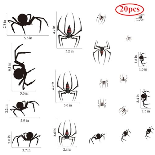 Halloween Window Clings Stickers - 112pcs Spiders Bats Decals for Glass Windows Party Decor