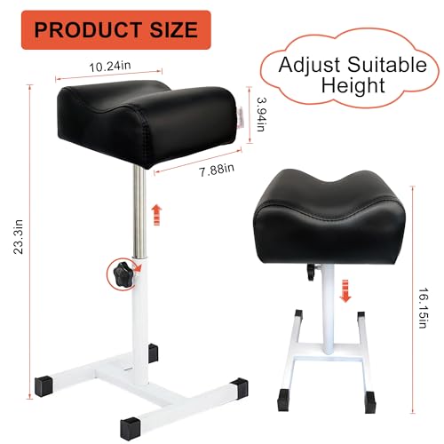 QUEESALN Pedicure Stand Stool Footrest Stand Adjustable Height Technician SPA Beauty Stand Stool with Non-Slip SPA Salon Home Equipment Black