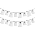 Halloween Ghost Banner Set - 2 Pcs Indoor Spooky Hanging Bunting with Glitter Ghosts - Pkg of 2