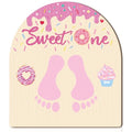 Baby First Birthday Doughnut Footprint Art Decoration - Sweet One Variation