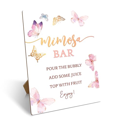 Mimosa Bar Sign with Stand - Gold Foil Wedding & Party Decor