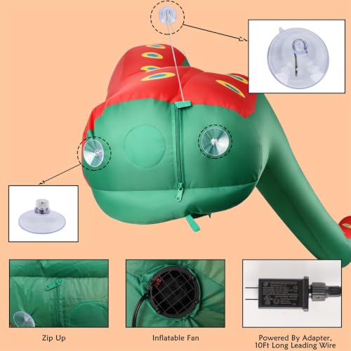 Juegoal 1 Pack Halloween Inflatable Octopus Tentacle Outdoor Decor - Lighted, 3.6ft Long