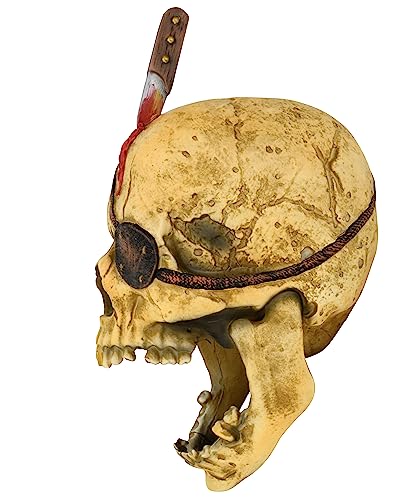 Large Pirate Skull Tree Topper for Halloween & Christmas - 10 Inch Decor