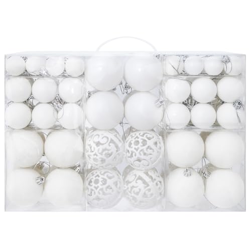 Shatterproof Christmas Tree Ornaments Set - 100 White Holiday Decor Balls