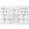 Shatterproof Christmas Tree Ornaments Set - 100 White Holiday Decor Balls
