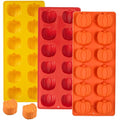 Pumpkin Silicone Chocolate Mold, 3 Pack Mini Autumn Fall Candy Molds - Halloween & Thanksgiving Decor