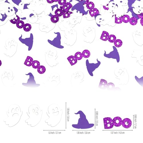 Purple Halloween Confetti 200pcs Witch Hat Boo Ghost Party Decorations