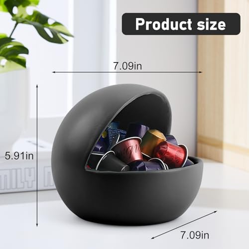 Black Resin Candy Bowl for Kitchen Counter & Entryway - Multifunctional Home Decor - M