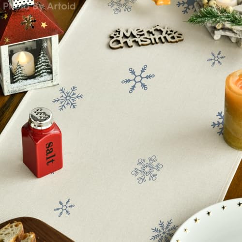 Blue Snowman Winter Table Runner 13x36 Inch Home Decor - Artoid Mode