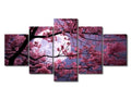 Moonlit Sakura Tree Wall Art Canvas Print - Japanese Inspired Decor, 60x32 Inches - Variation of Artwork-04