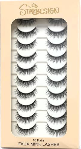 Faux Mink Lashes 10 Pairs Natural 120 - Cruelty-Free & Lightweight
