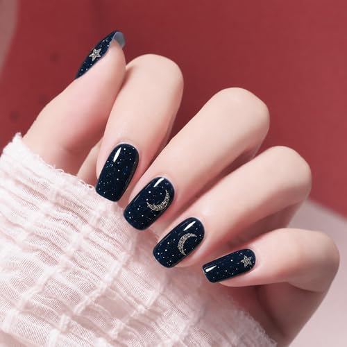 Self-Adhesive Black Nail Wraps Kit 2 - Punk Style Full Stickers for Nails, 20 Sheets, 280 Pieces