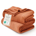 Bedsure Cozy Fleece Throw Blanket - 50x70 Inches, Orange, XL