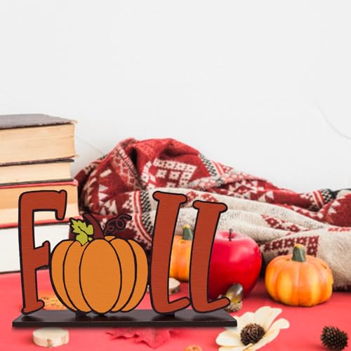 Fall Pumpkin Wooden Table Sign Halloween Farmhouse Decor