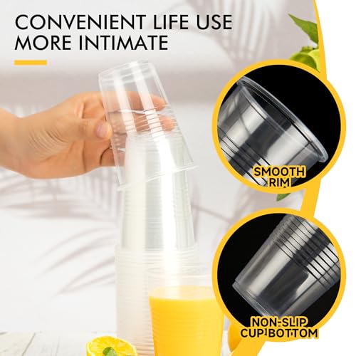 Disposable Plastic Cups 9 oz Bulk Pack - Clear Party Cups for Weddings & Events - 2000 Pack