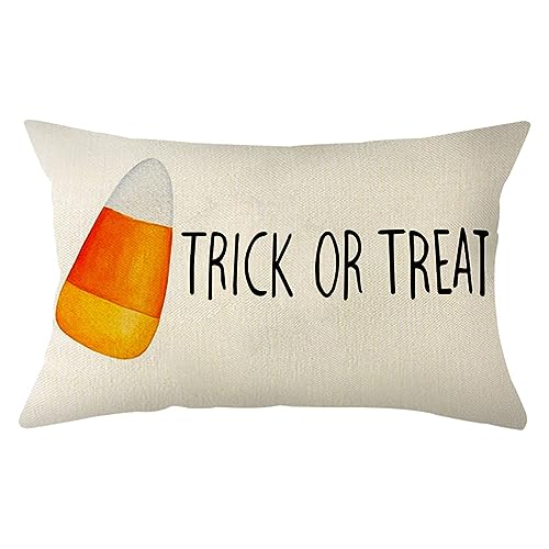 Halloween Candy Corn Throw Pillow Cover, 12x20 Inch Trick or Treat Home Decor