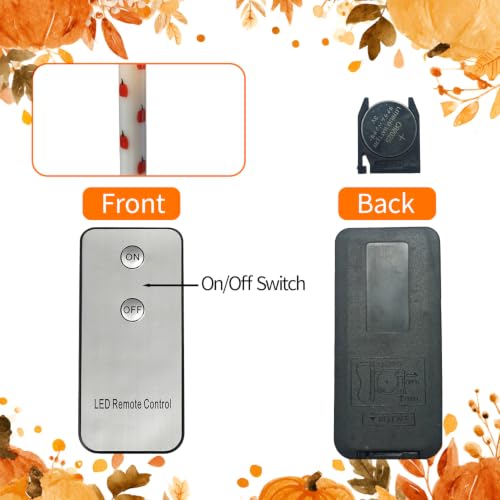 Pumpkin Flameless Taper Candles with Remote Control - 6-Pack Autumn Decor