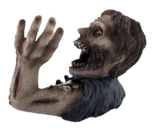 Zombie Wine Bottle Holder - Halloween Decor, 12-Inch Hand-Painted Resin Display Rack