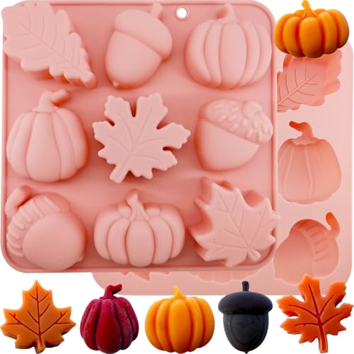 Pumpkin Mold - 9 Cavity Fall Silicone Mold for Halloween Thanksgiving Candy & Cake Decoration