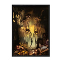 Large Lighted Halloween Wall Art - Skeleton Forest Scene with Built-In LED Glow - 28"L x 20"W - Gothic Haunted Decor