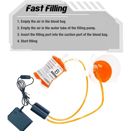 Blood Bag Party Favors Set of 25 with Labels & Pump - Variation BB1-25