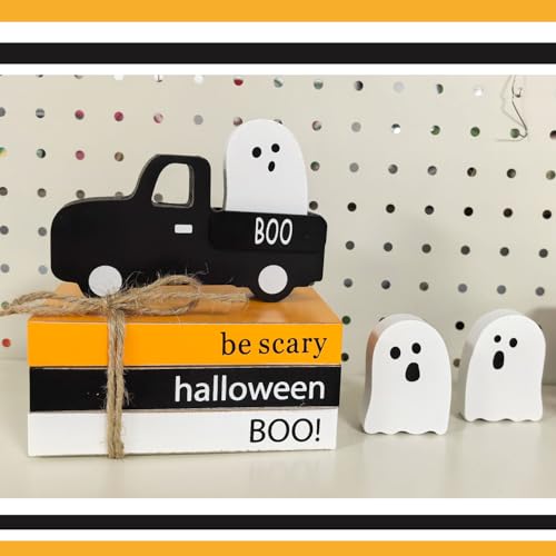 Halloween Table Centerpieces 7PCS Spooky Rustic Decor for Tiered Tray Shelf Mantel Office - Halloween