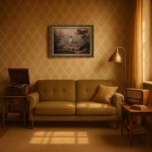 Halloween Ghost Wall Art Canvas Poster Broom Ghost Variation 15.7x23.6 inches