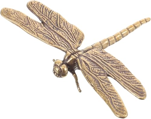 Brass Dragonfly Figurine - Antique-Style Home & Office Decor, Collectible Gift