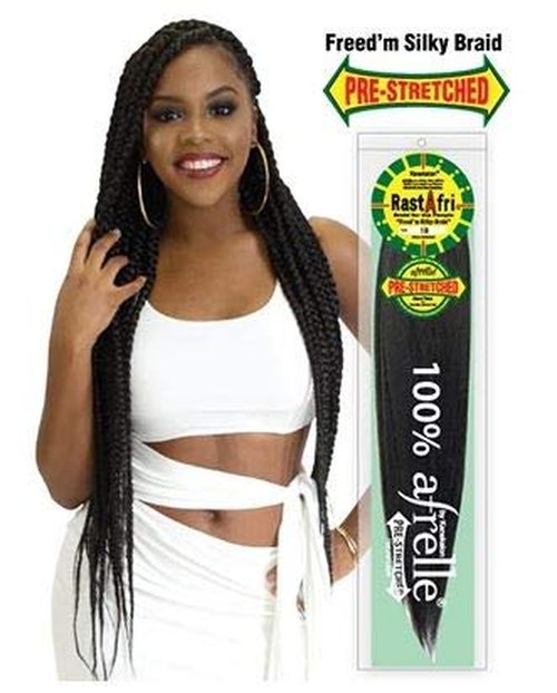 RastAfri Freed'm Silky Braid Pre-Stretched (Color #1B) (Pack of 6)