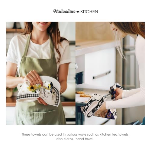 Gnome Kitchen Towels Set - Absorbent Holiday Dish Cloths, Seasonal Housewarming Gift