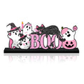 Halloween Pink Table Decorations Centerpiece - Pink Ghosts Metal Sign
