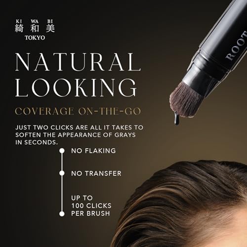 Kiwabi Light Brown Root Touch Up Hair Color for Women & Men - Easy Application