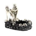 Halloween Skeleton Skull Resin Ashtray with Lid - Spooky Skull Pot Decor - Style 2