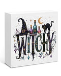 Gothic Wood Box Sign - Black Cat Witch Decor for Home & Office