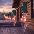 C18 Flicker Flame String Lights - 10Ft Outdoor Christmas & Halloween Lights, Green Wire, End-to-End Connectable