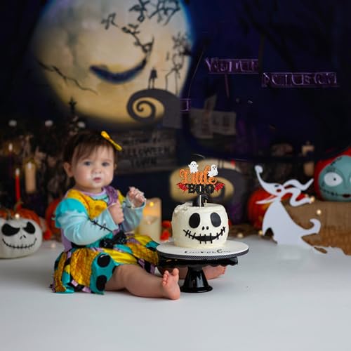 Halloween Little Boo Cake Topper - Orange 1Pc Ghost Party Decorations