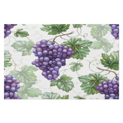 Purple Grape Placemats Set of 6 Heat Resistant Vinyl Table Mats for Kitchen Dining