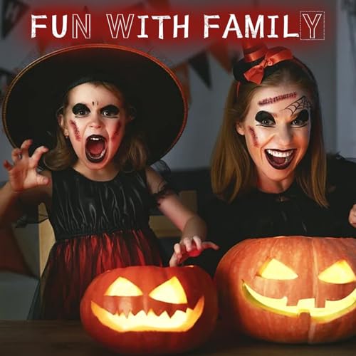 Face & Body Paint Kit for Halloween and Sports - 3 Sponges & Brush Included