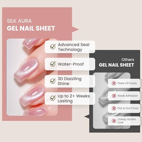 Self-Adhesive Nail Foils Set - Gradient Glitter Nude Long-Lasting Manicure