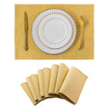 Yellow Linen Placemats Set of 8 - Washable Heat-Resistant Dining Table Mats