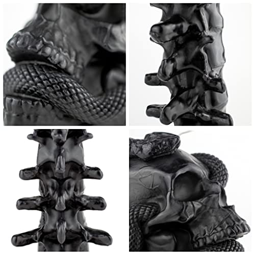 Gothic Skull and Spine Candle Set in Coffin Gift Box - Halloween Decor